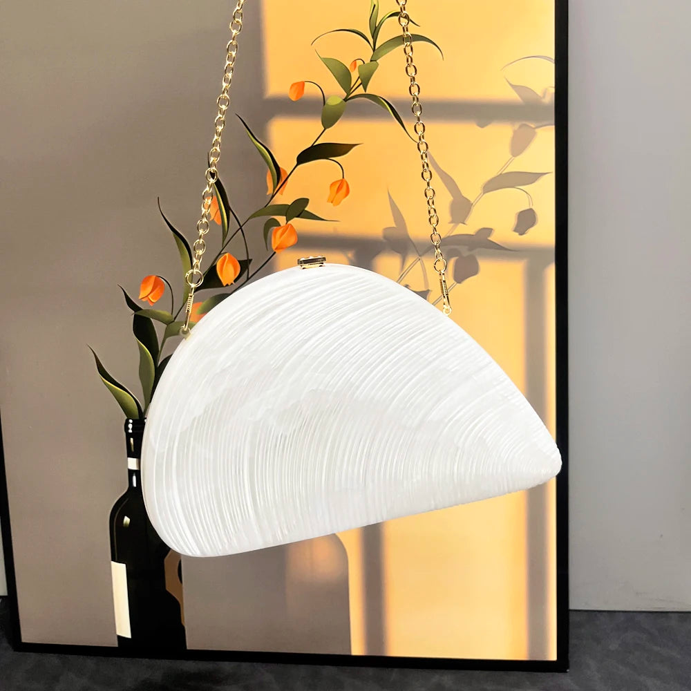 Golden Evening bag Purses and handbag luxury Designer shoulder bags funny shape Party Wedding Acrylic Shiny Clutch purse