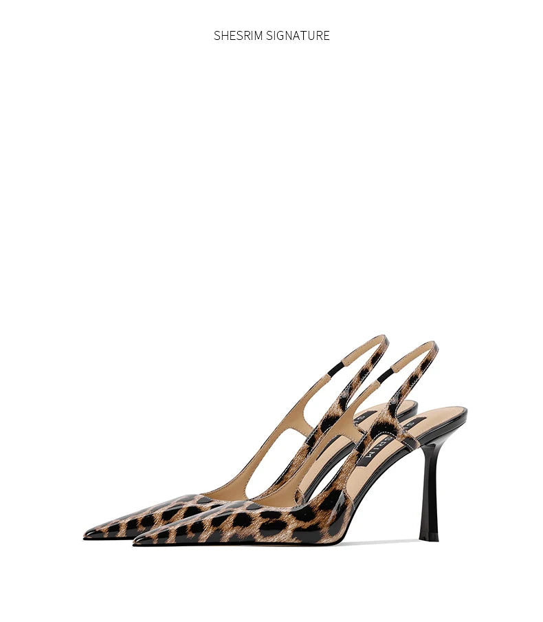 French style exquisite leopard print high heels, feminine and high-end high heels, 2025 four season new slim heel sandals