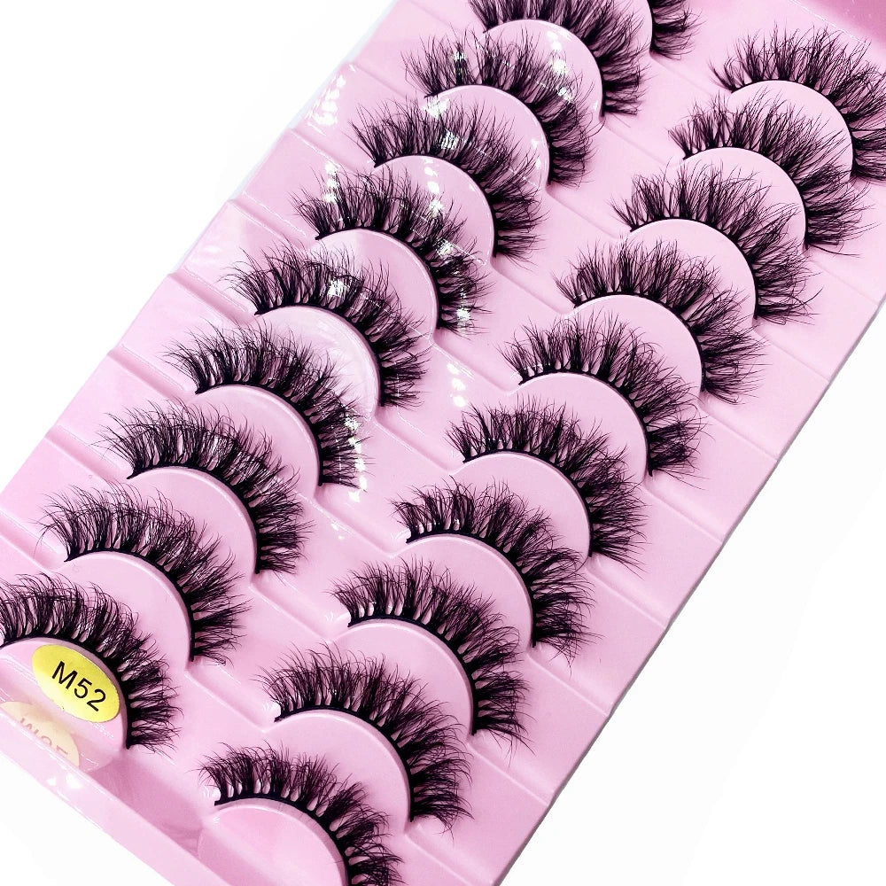 HBZGTLAD New 10 Pairs Natural False Eyelashes Fake Lashes Long Makeup 3d Mink Lashes Extension Eyelash Mink Eyelashes for Beauty