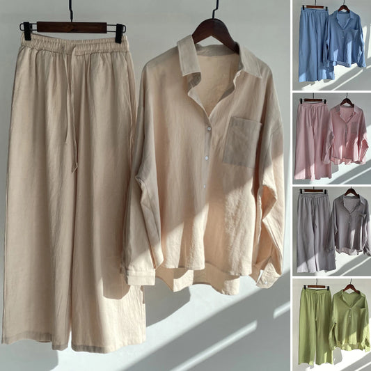 Sprind Summer Cotton Linen Women's 2 Piece Sets Outfits Printed Elegant Casual Plus Size Matching Set Women's Suit Blouse Pants