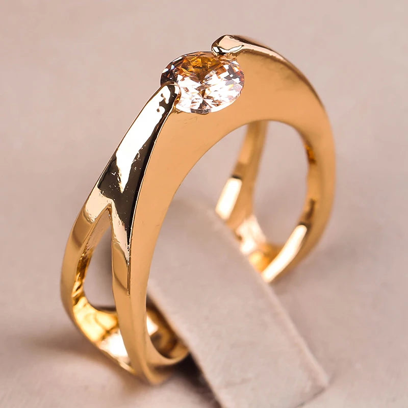 Cubic Zirconia Geometric Open Ring – Fashion Irregular Unisex Hip Hop Accessory