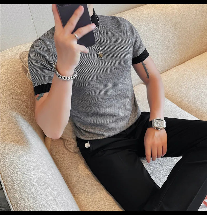 Men’s Turtleneck Short‑Sleeve Sweater