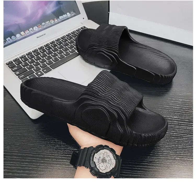 Unisex Summer EVA Platform Slippers — Soft‑Sole Open‑Toe Beach Slides for Women & Men (Sizes 29–46)