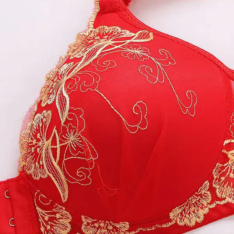 Lace Embroidery Front‑Closure Bra