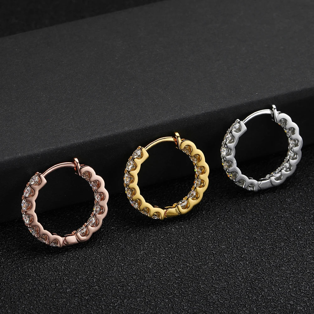 Serenity 2.6cttw D Color Moissanite Earrings for Women 100% S925 Sterling Silver Hoop Earrings Plated 18K Fine Jewelry Wholesale