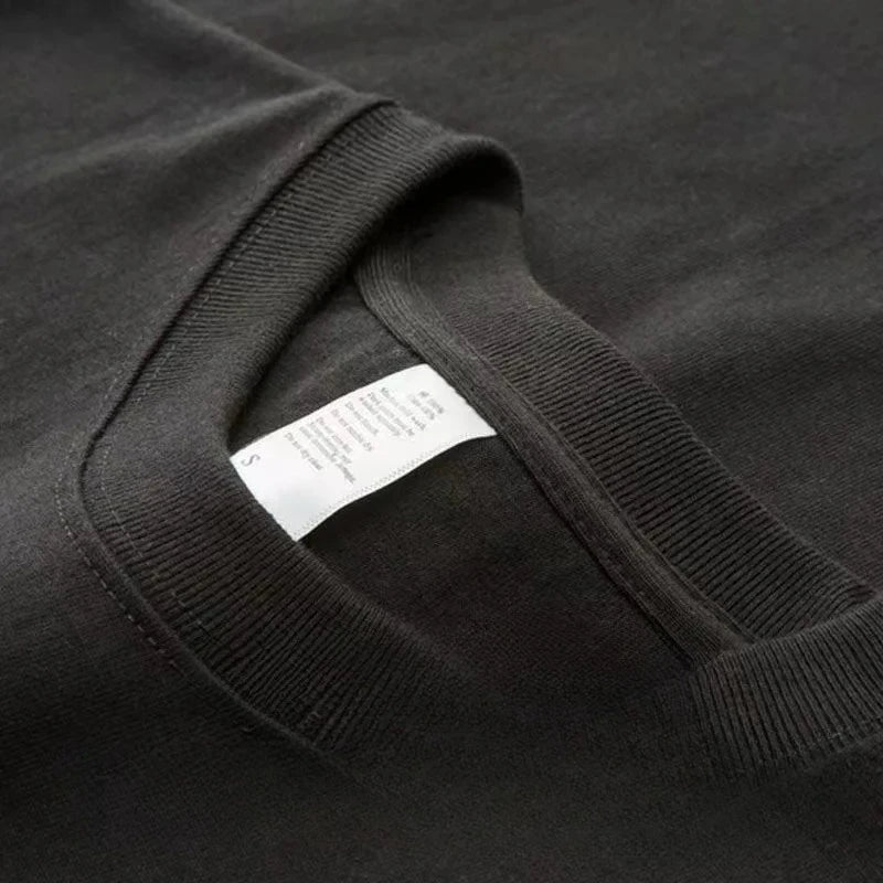Heavyweight Pure Cotton Oversized T‑Shirt – Tianqing Color Unisex Summer Loose‑Fit Streetwear Tee