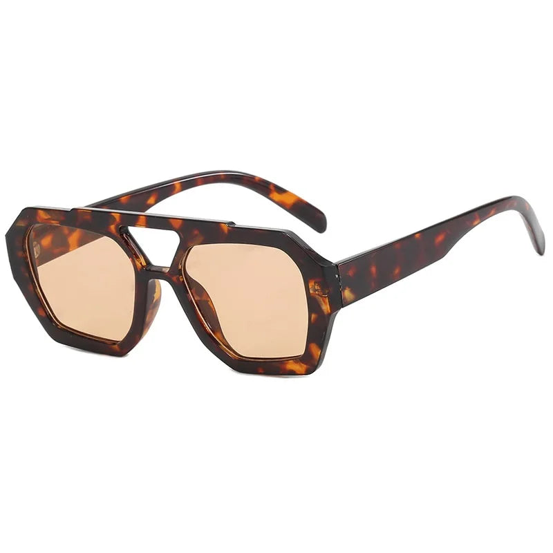 Fashion Double Bridges Women's Sunglasses Men 2025 Big Frame Eyewear Retro Luxury Designer Sun Glasses Women Shades gafas de sol
