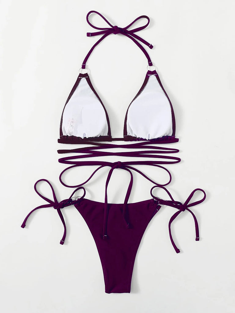 Women’s Micro Criss‑Cross Bandage Bikini – Sexy Thong Two‑Piece Swimsuit 2025/2026