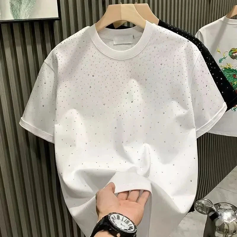 Men’s Rhinestone Rivet T‑Shirt