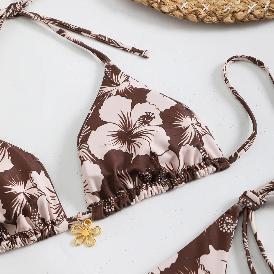 Trendy Two‑Piece Thong Swimsuit