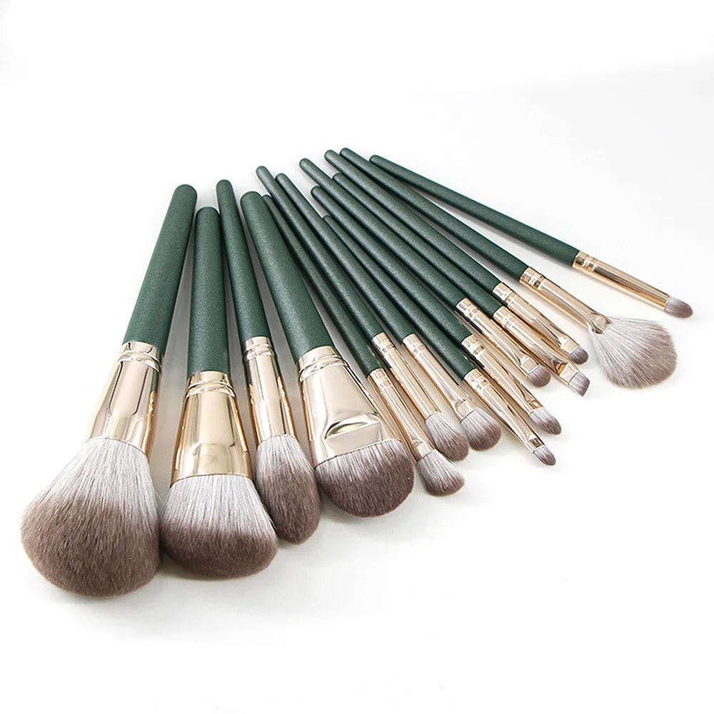 14‑Piece Soft Fluffy Makeup Brush Set – Professional Powder, Foundation, Blush & Eyeshadow Tools