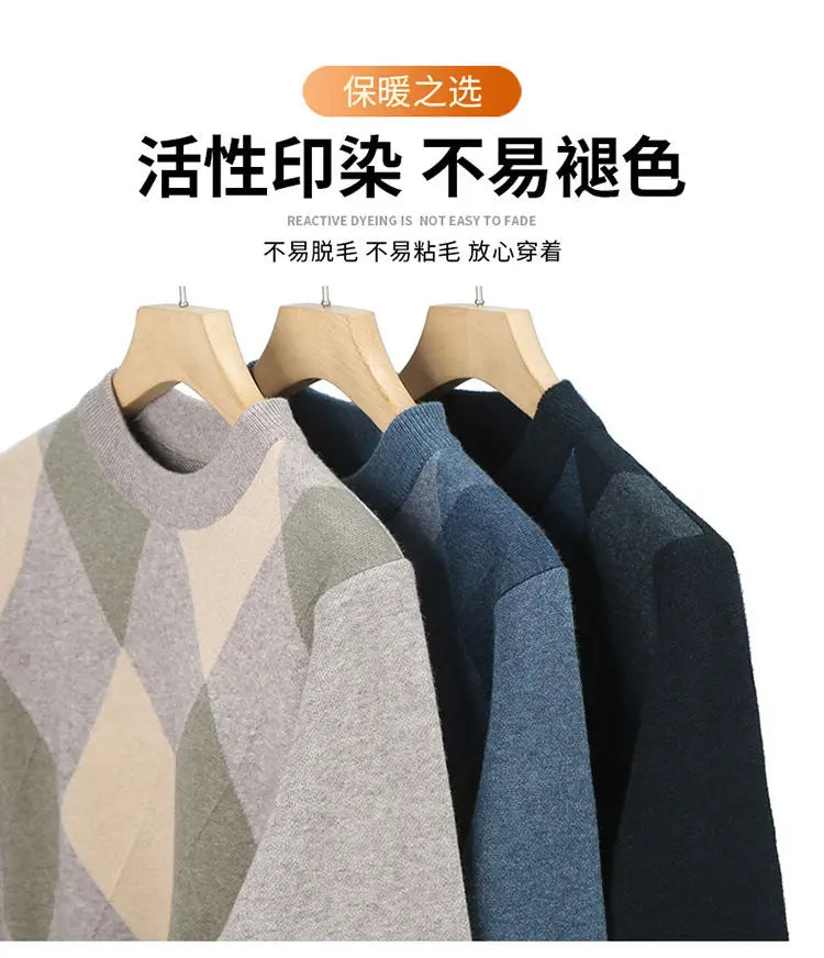Men’s Autumn Winter Half‑Turtleneck Sweater
