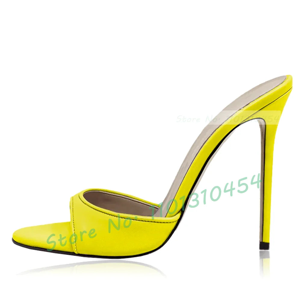 Snake‑Print Open‑Toe Stiletto Slides