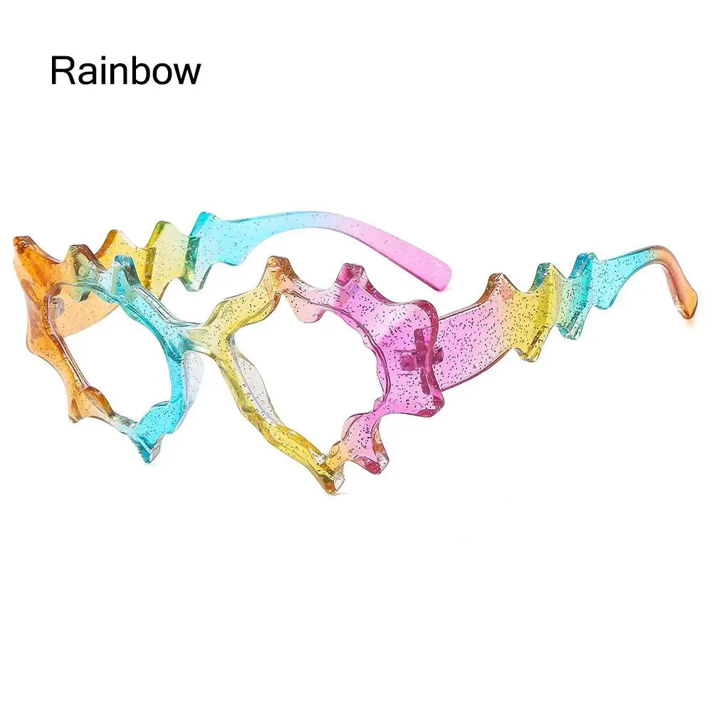 Fashion Wave Shape Women Sunglasses 2024 New Stylish Irregular Candy Color Eyewear Trendy Brand Design Outdoor Travelling Shades