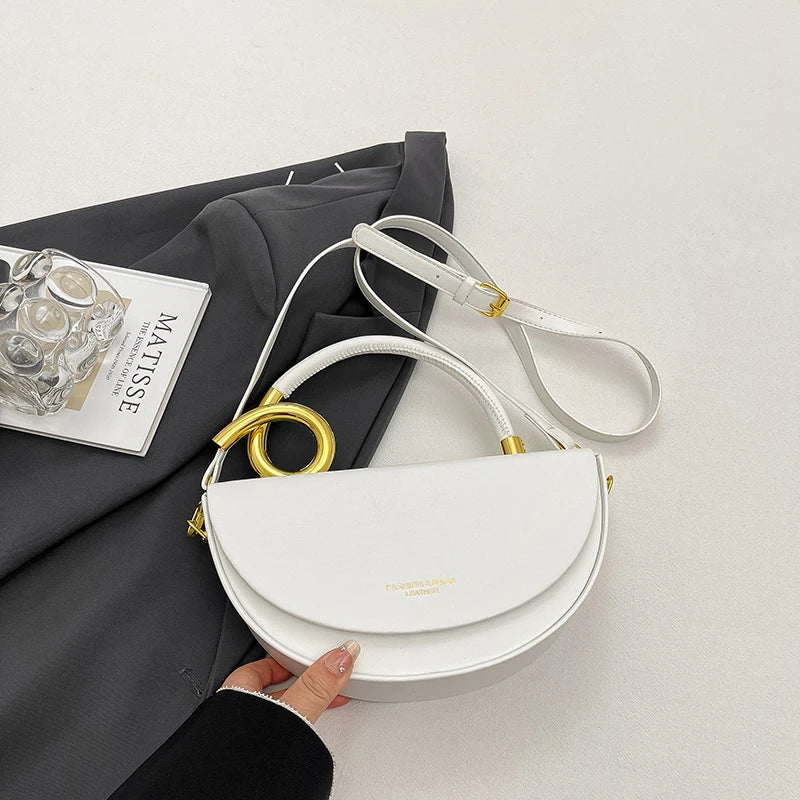 Small Crossbody Bags For Women Designer Semicircle Saddle Bag 8 Colors Pu Leather Handbag Luxury Brand Lady Shoulder Bags
