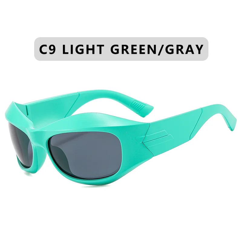 Trend Steampunk Sunglasses Women Men Fashion Sun Glasses Punk Female Y2K Mirror Goggle Shades Eyeglasses UV400