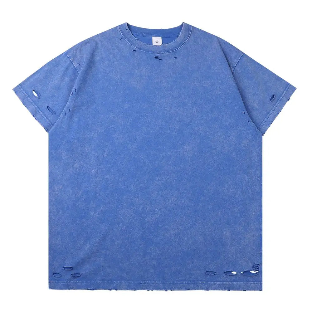 Men’s Heavy Thick Ripped Oversized T‑Shirt