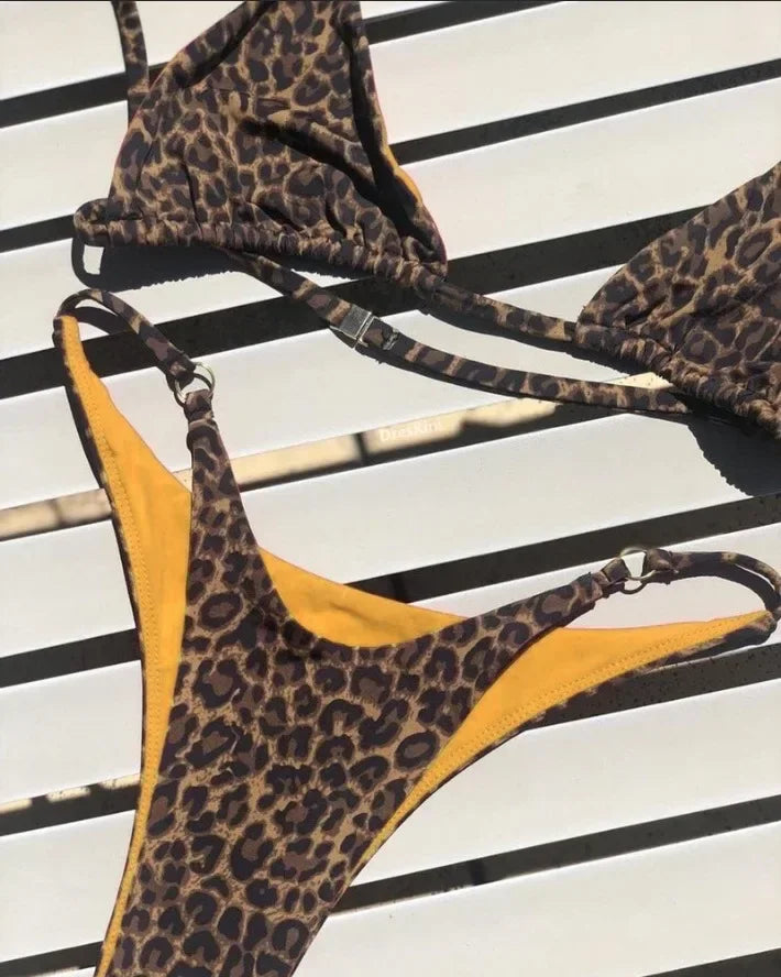 High‑Cut Micro Leopard Bikini