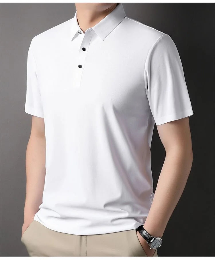 Ice Silk Short‑Sleeve Polo Shirt