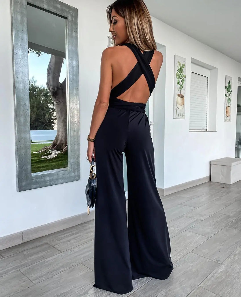 New Sleeveless Solid Jumpsuit Women Lace-up Romper Ladies Sexy Bodysuit Women Overalls for Women Sports Fitness Woman Jumpsuits
