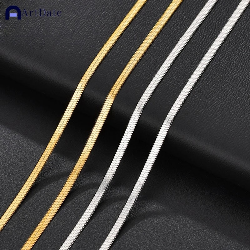Minimalist 16+5cm Classic Snake Chain Bracelet Gold Color Width 2/3/4MM Stainless Steel Chain Bracelet For Women Jewelry Gift