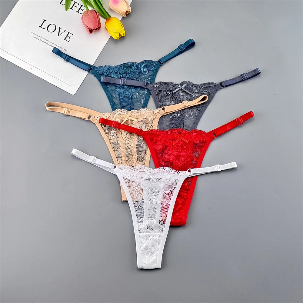 5‑Pack Lace Adjustable Thongs