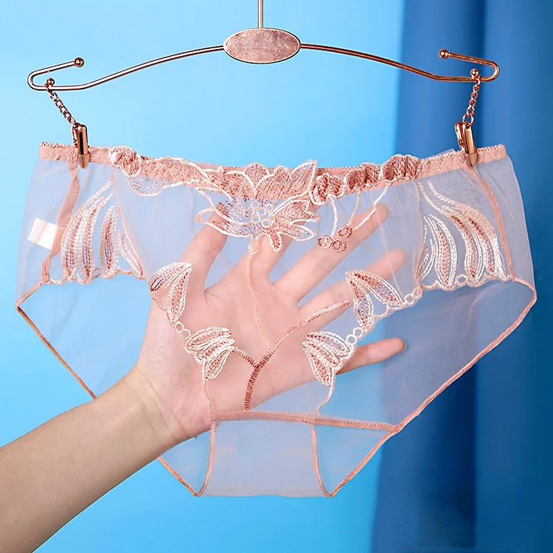 Ultra‑Thin Low‑Waist Embroidered Panties