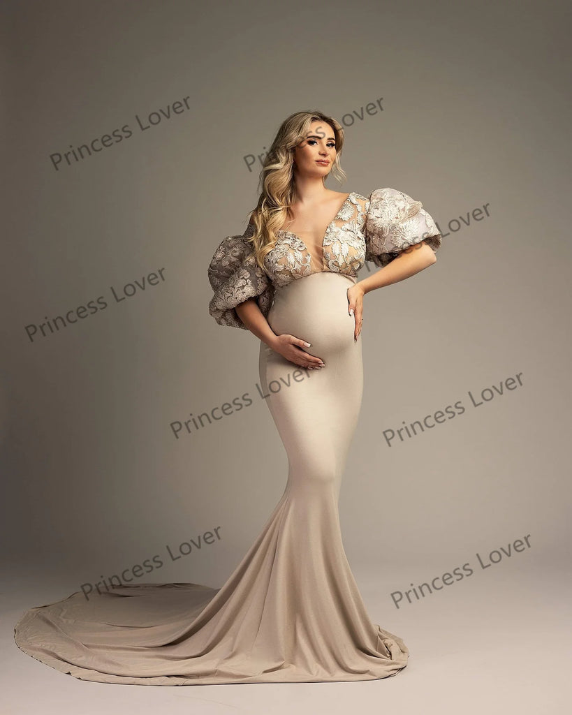 Elegant Maternity Prom & Baby‑Shower Gown