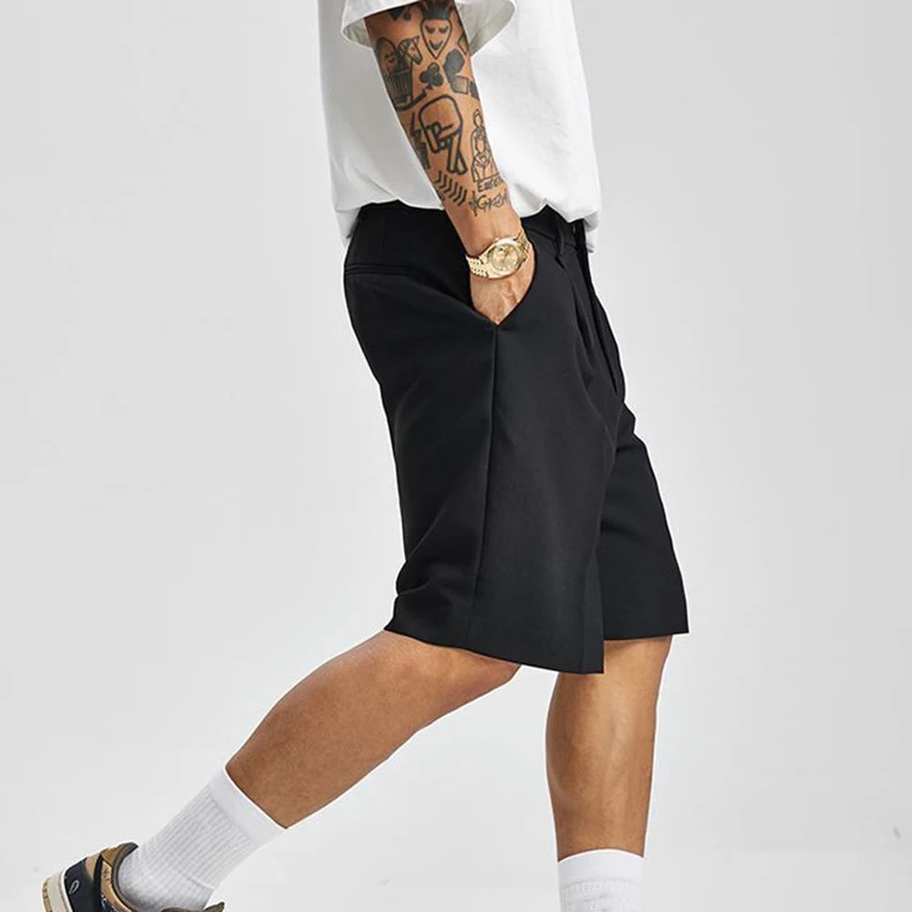Straight‑Fit Suit Shorts