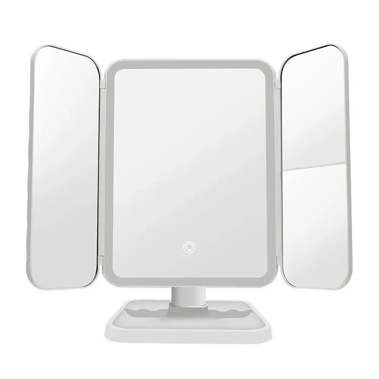 Trifold LED Makeup Mirror – Smart Light‑Up Beauty Mirror with Adjustable Fill Light