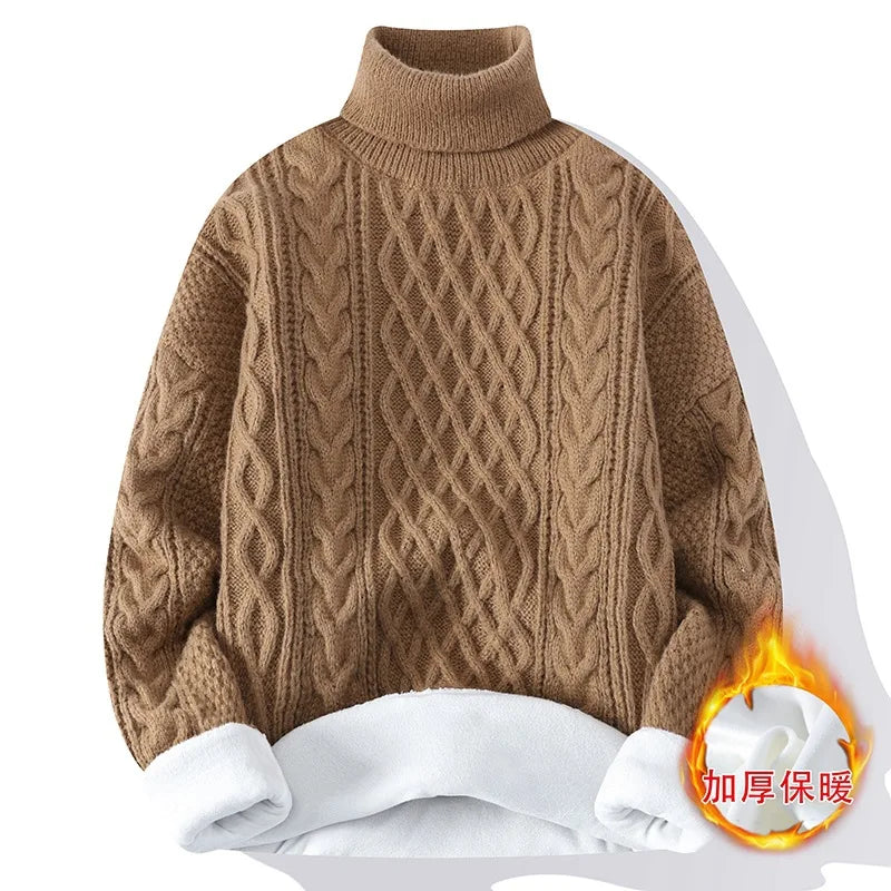 Men’s Winter Fleece Turtleneck Sweater