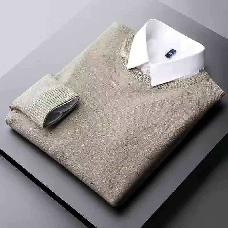 Autumn Winter Slim Fit Fake Two‑Piece Sweater