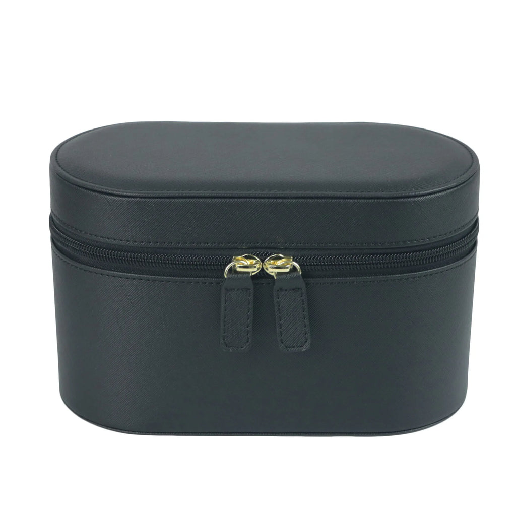 Customizable Name Saffiano Leather Toiletry Case – Women’s Luxury Travel Makeup Organizer & Dopp Kit Set
