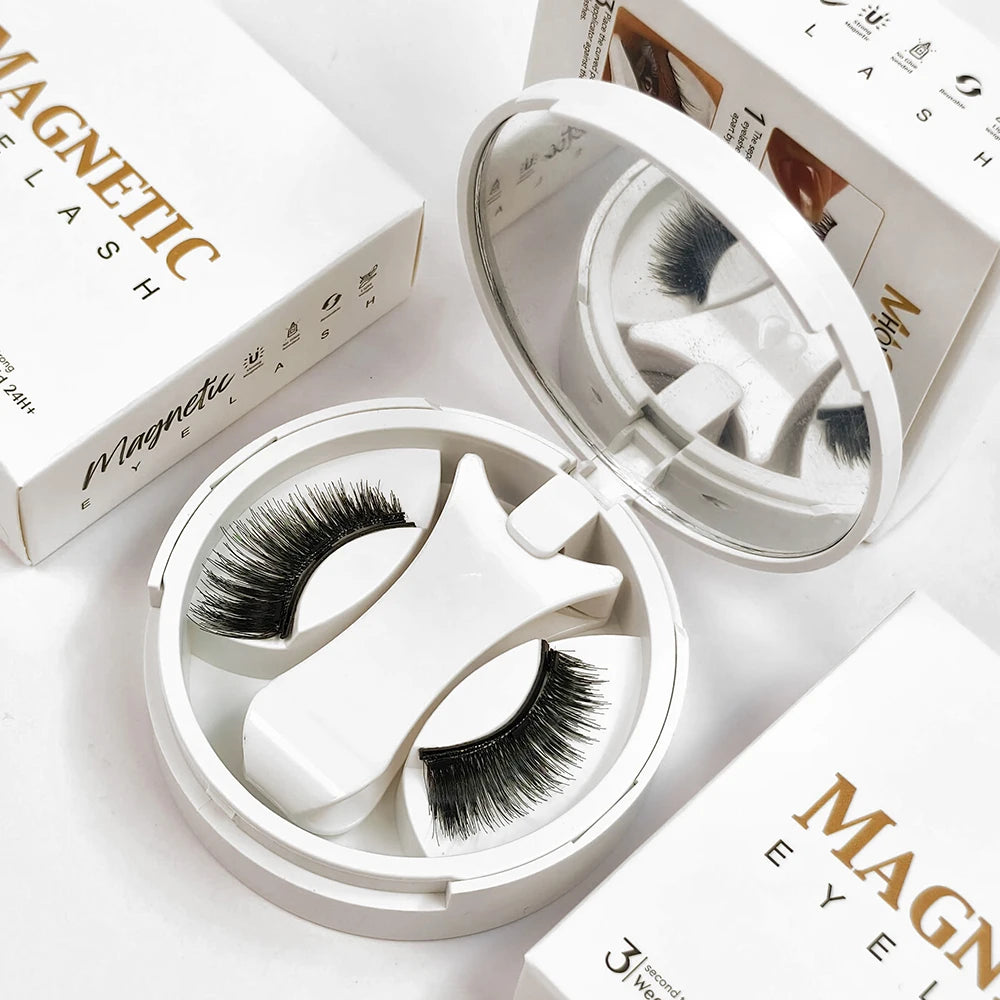 Magnetic Eyelashes Set – Reusable No‑Glue Lashes with Magnetic Tweezers for Easy, Natural Glam