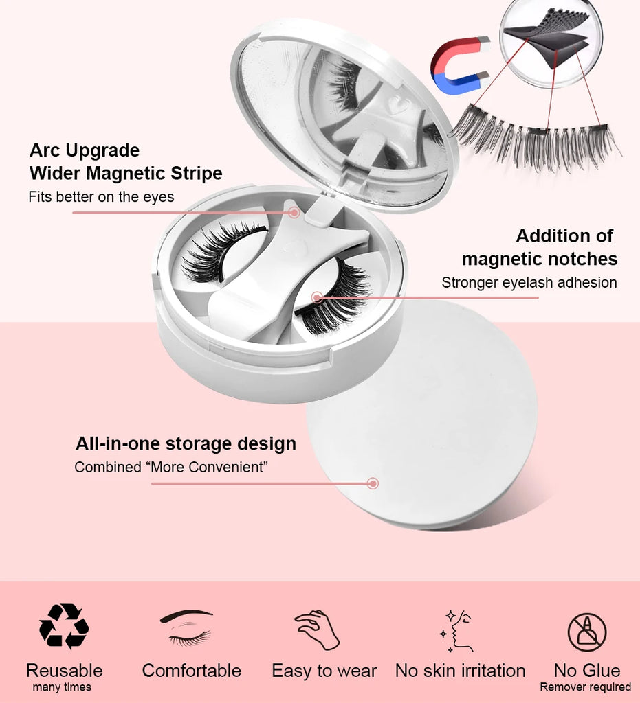 Magnetic Eyelashes Set – Reusable No‑Glue Lashes with Magnetic Tweezers for Easy, Natural Glam