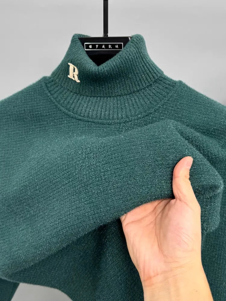 Luxury Embroidered High‑Neck Sweater