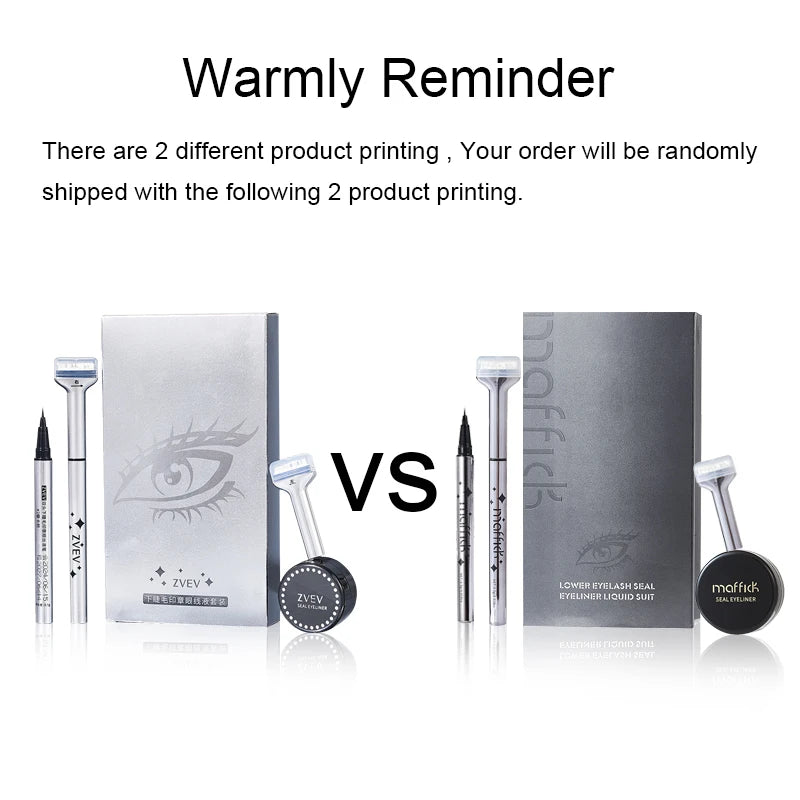 ZVEV Lazy Lower Eyelash Stamp Eyeliner Waterproof Sweatproof Combo Pack No Color Loss 2-in-1 Beginner Convenient