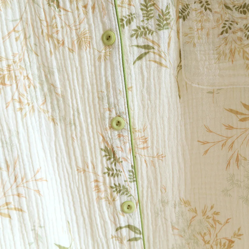 crepe long‑sleeve pajama set