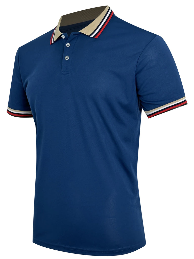Men’s Summer Cotton Polo Shirt – Breathable Solid/Striped Short‑Sleeve Business‑Casual Top