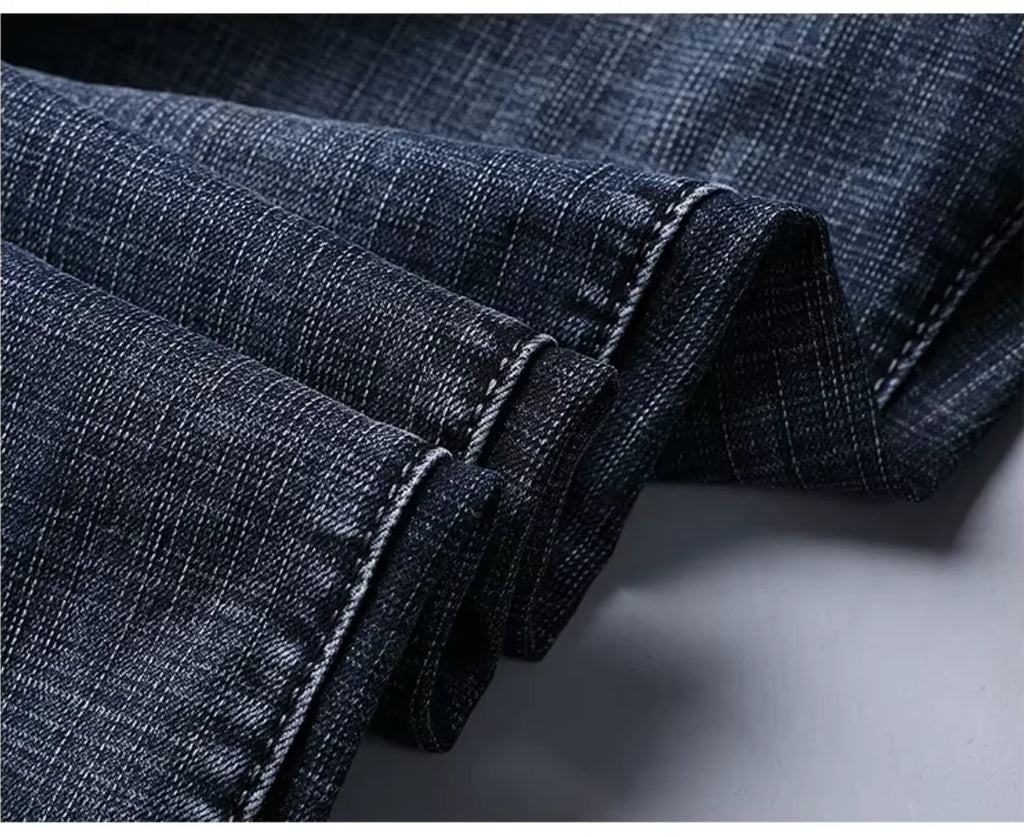 Men’s Straight Stretch Jeans – Business‑Casual Work Denim Pants | Classic Blue & Black