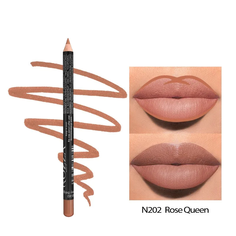 14‑Color Nude Matte Lip Liner Pencil – Long‑Lasting, Waterproof & High‑Pigment Slim Lip Pencil