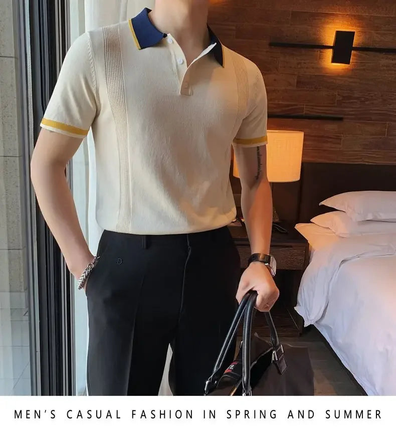 Korean Trendy Knit Polo Shirt