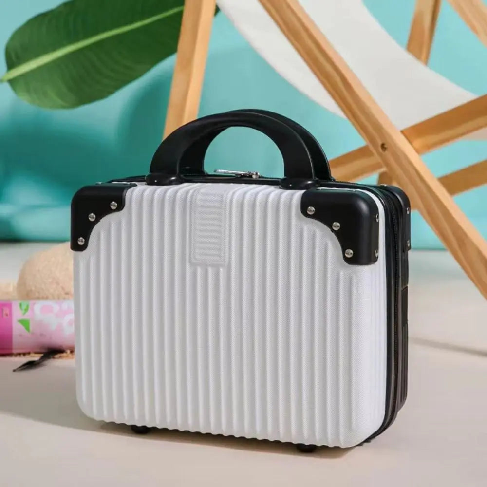Mini Travel Cosmetic Suitcase – Durable Makeup Organizer Box with Lock