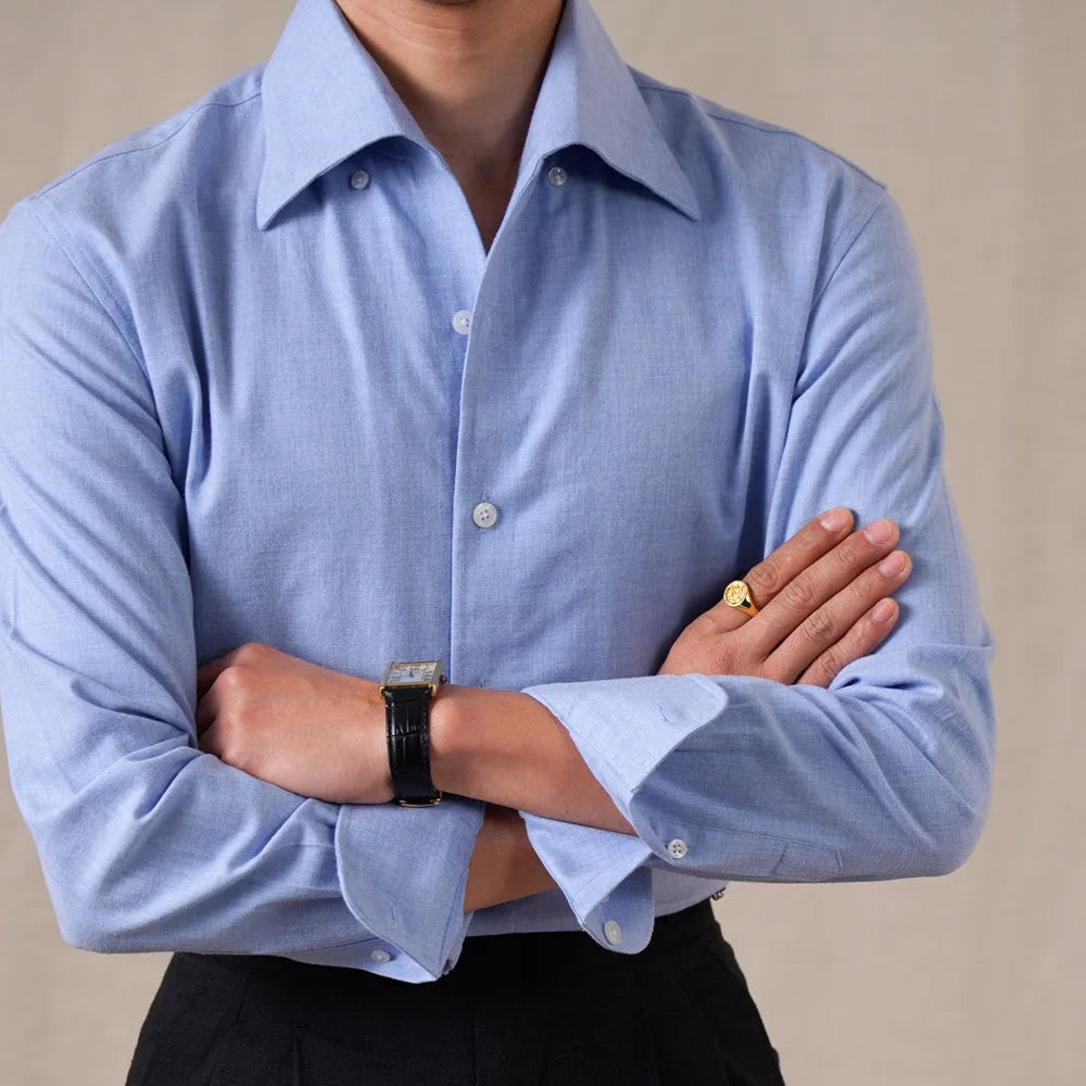 100% Cotton Blend Business Formal Men Shirts Italian Style One-Piece Collar Long Sleeve Shirt Men 2026 Casual Camiseta Masculina
