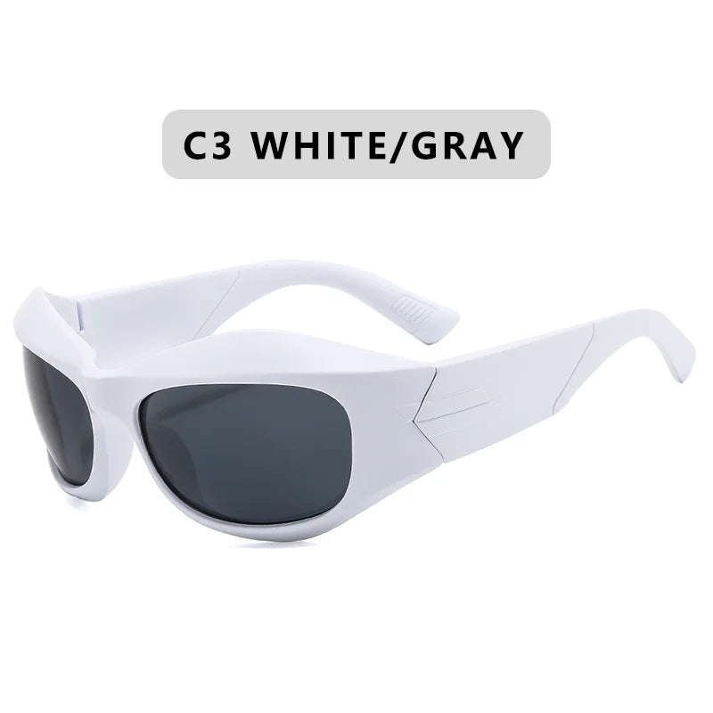 Trend Steampunk Sunglasses Women Men Fashion Sun Glasses Punk Female Y2K Mirror Goggle Shades Eyeglasses UV400