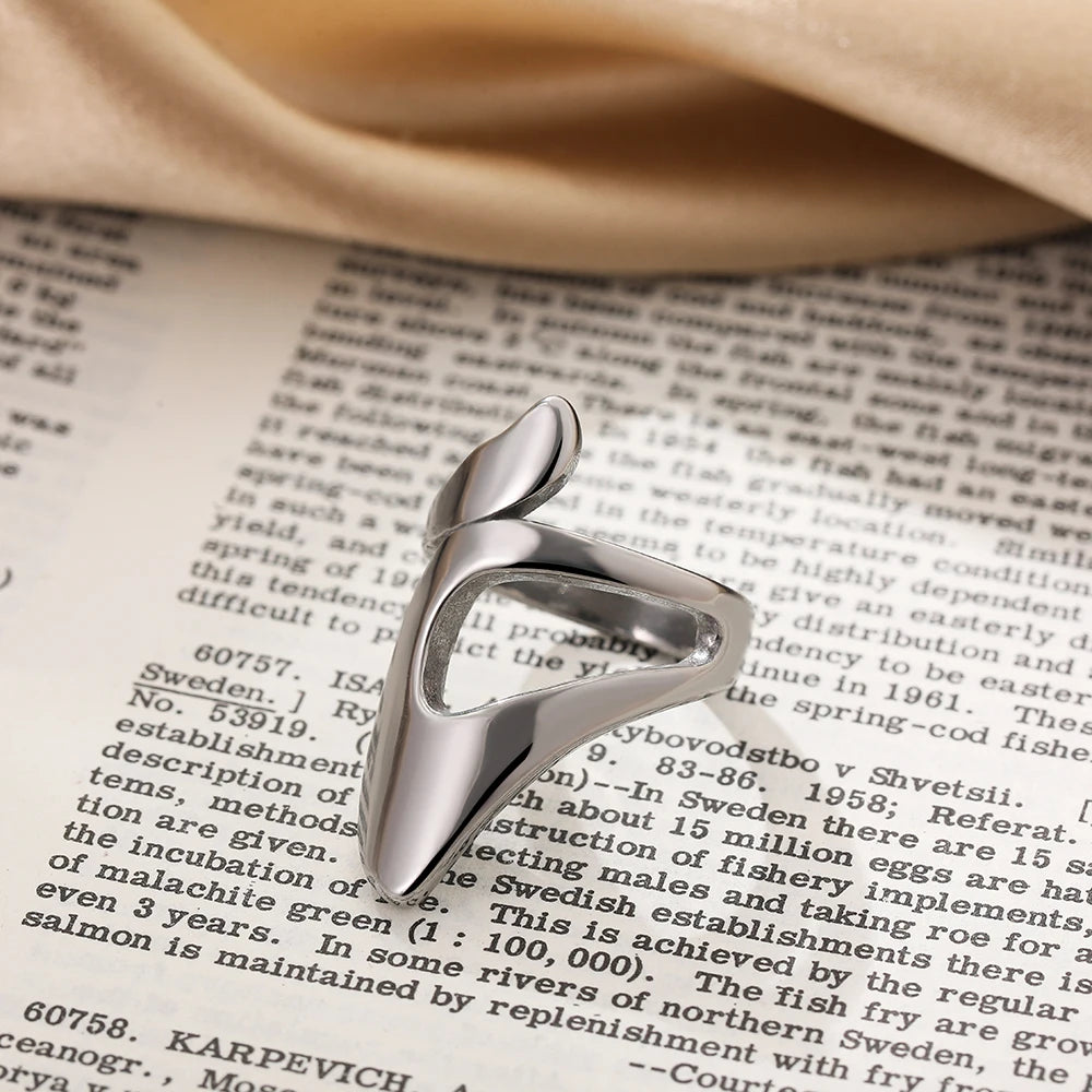 Vintage Stainless Steel Rings for Women Punk Chunky Irregular Smooth Adjustable Open Ring Jewelry Weddings Gifts