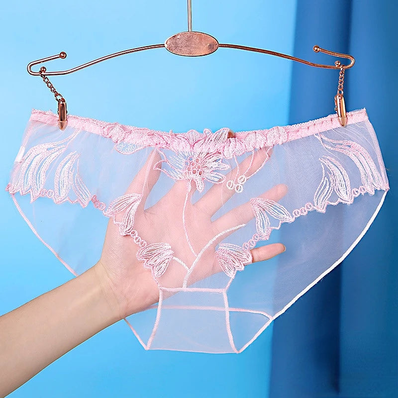 Ultra‑Thin Low‑Waist Embroidered Panties