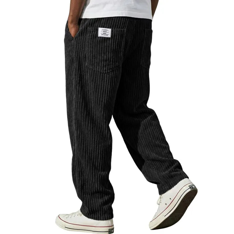 Retro Striped Corduroy Pants