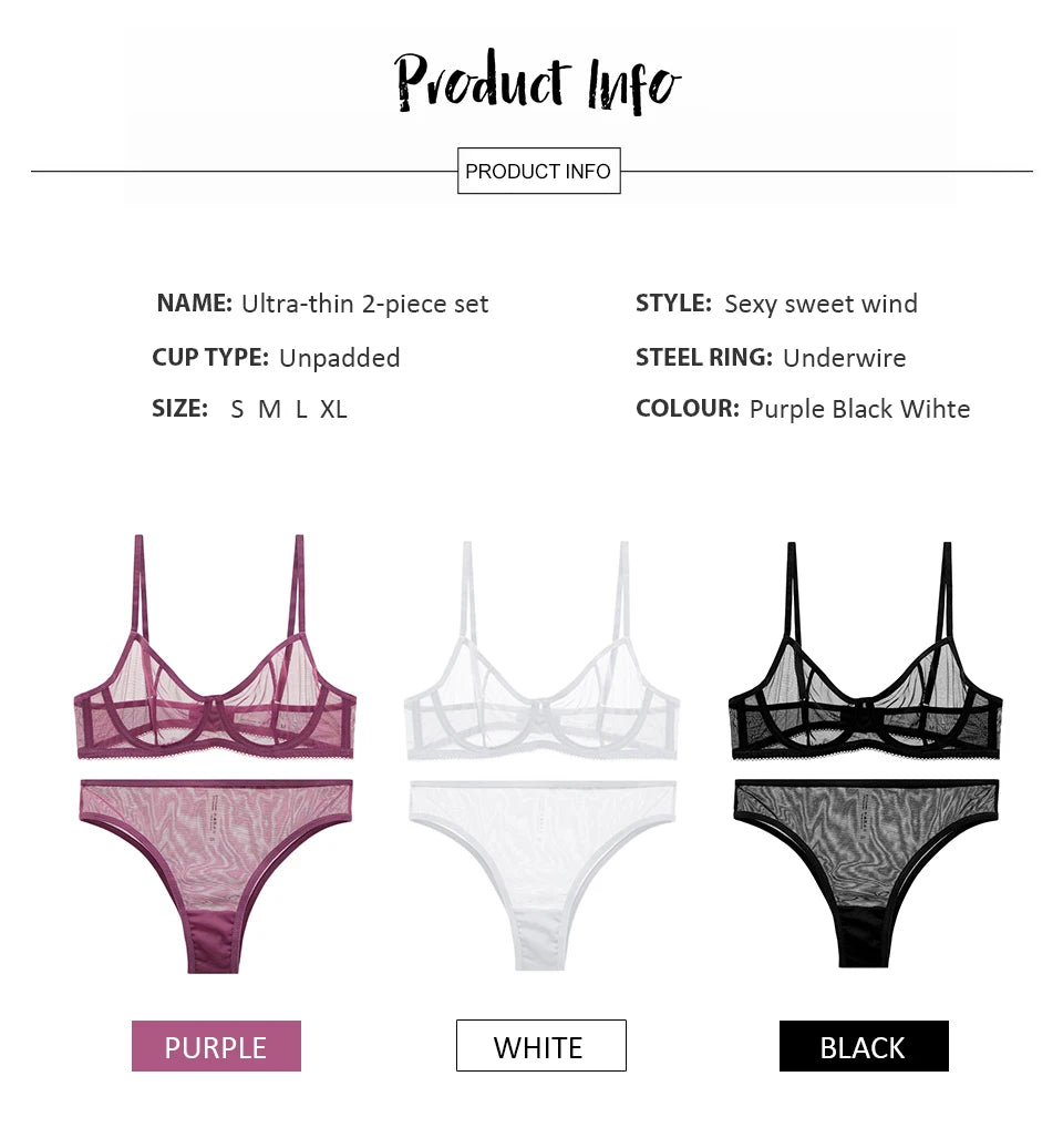 Transparent Seamless Bra Set