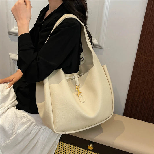 Paris Fashion Square Satchel Bag Luxury Solid Color Crossbody Purse Women's Vintage Textured Leather Minimalist Large Capacity